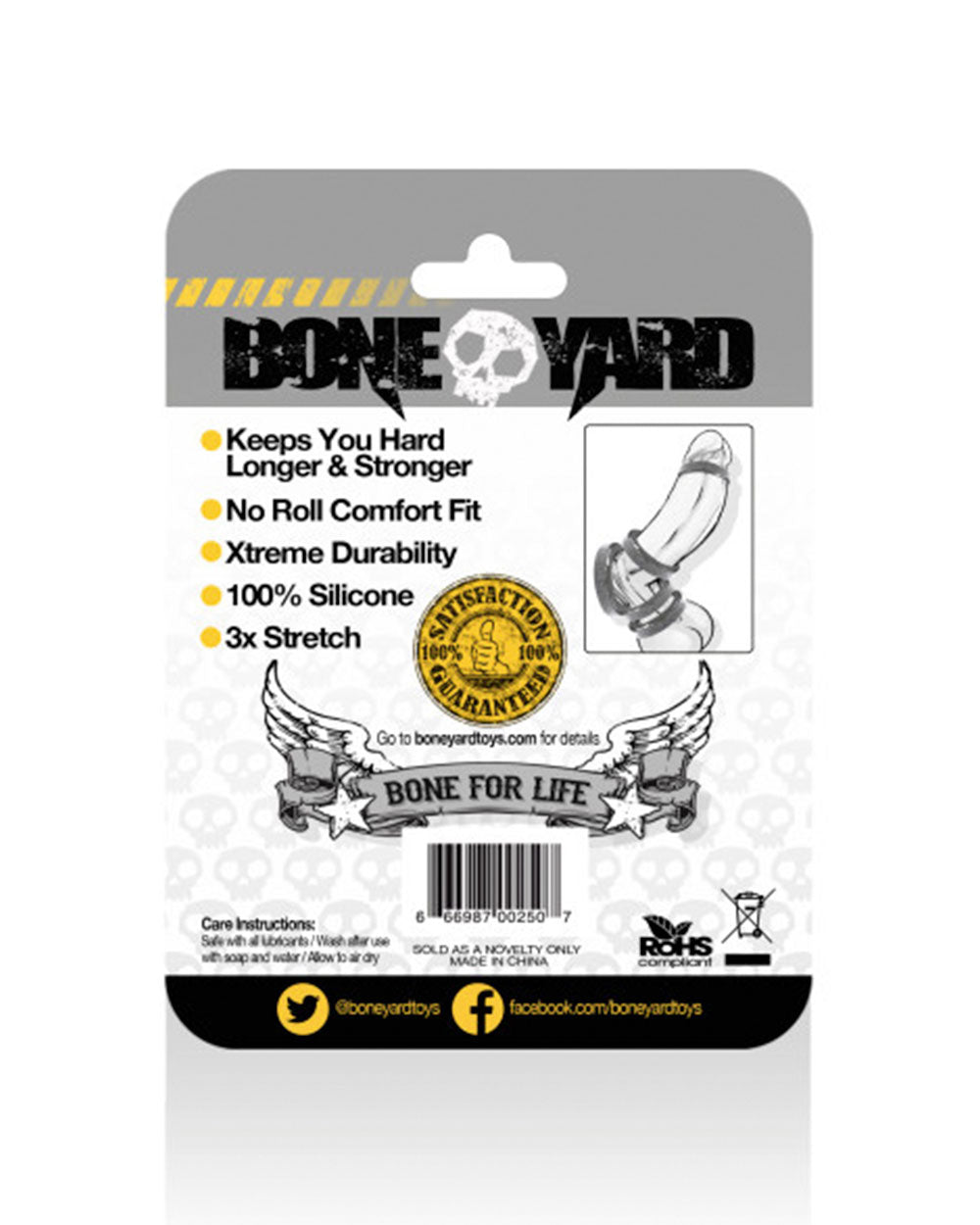 Boneyard Silicone Ring 50mm Black