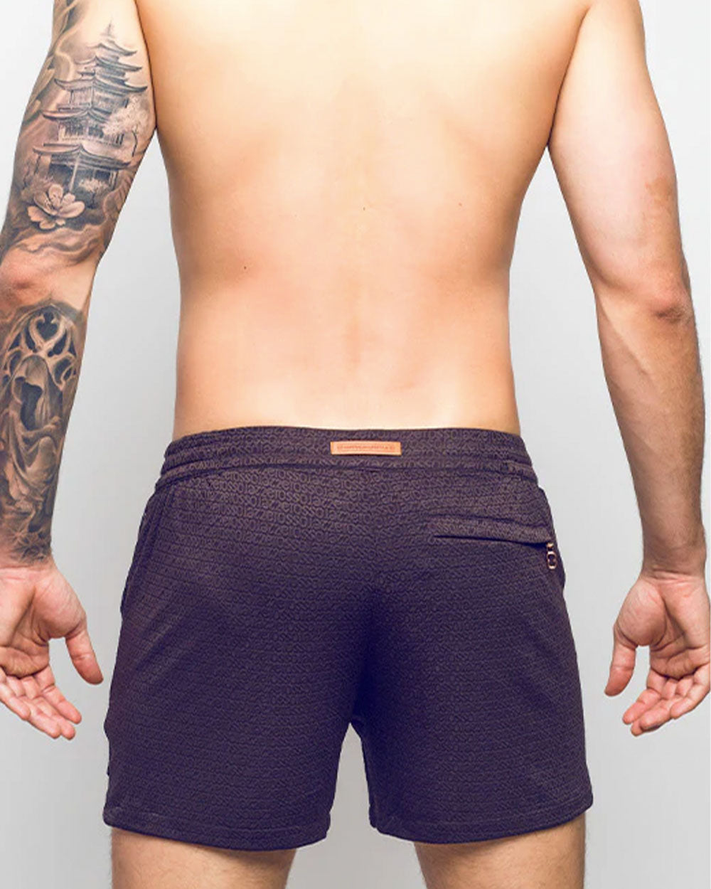 S90 Textured Manly Shorts - Signet Cocoa Black