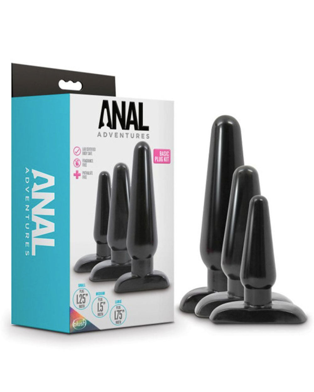 An*l Adventures 3 Pc Basic Plug Kit Black