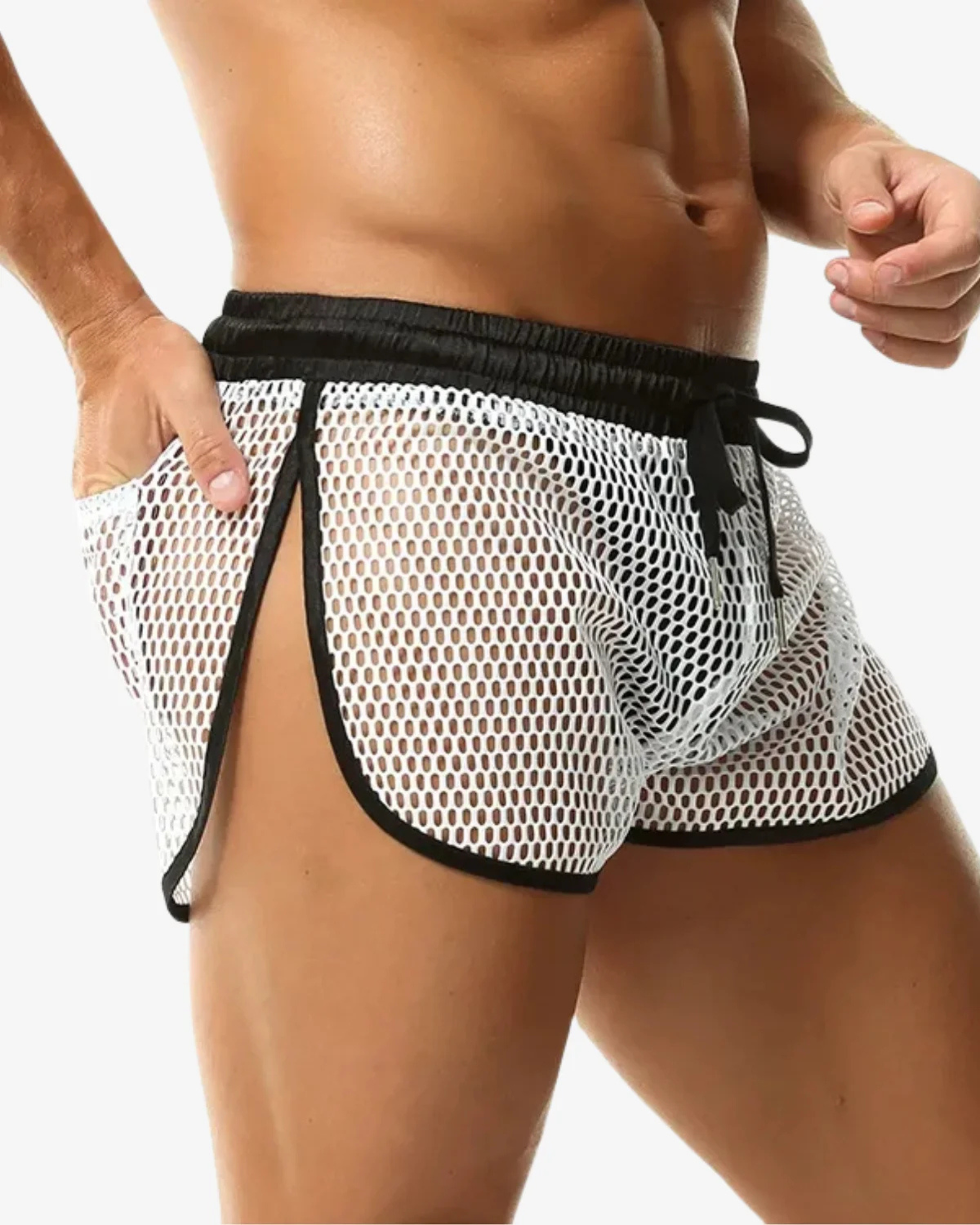 White Mesh Shorts