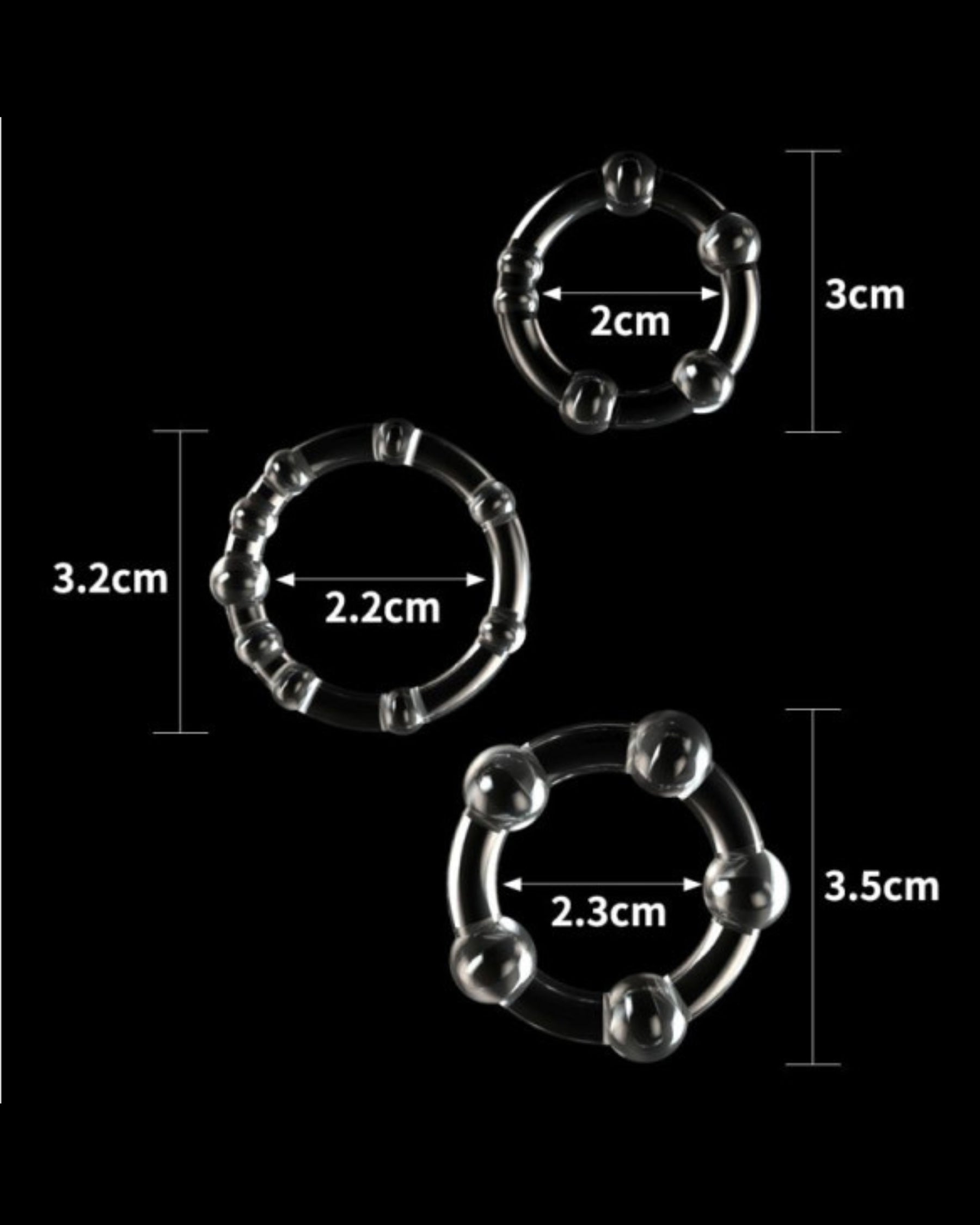 Triple Beaded Donut Ring Set