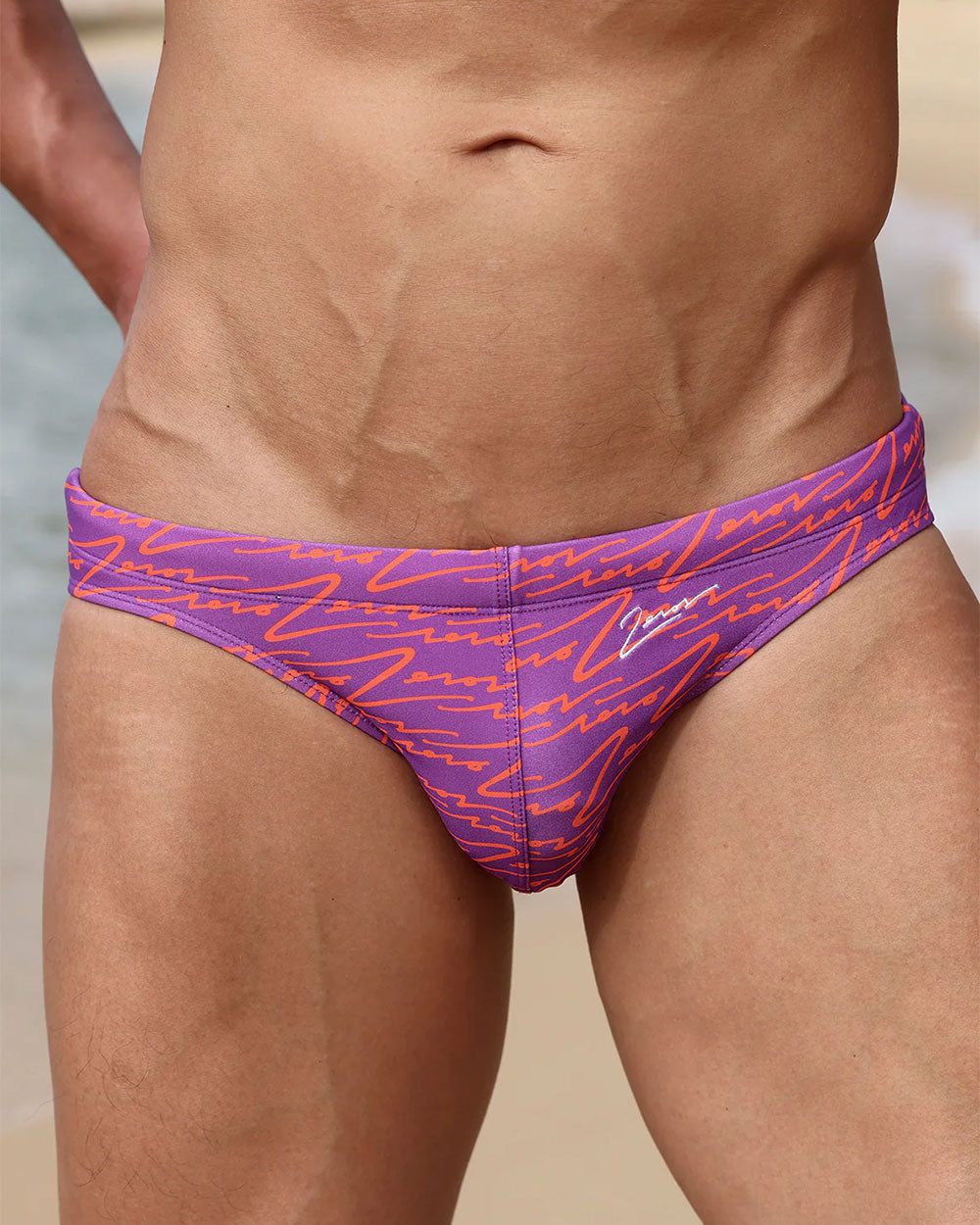 V20 Print Swim Brief - Signature Purple