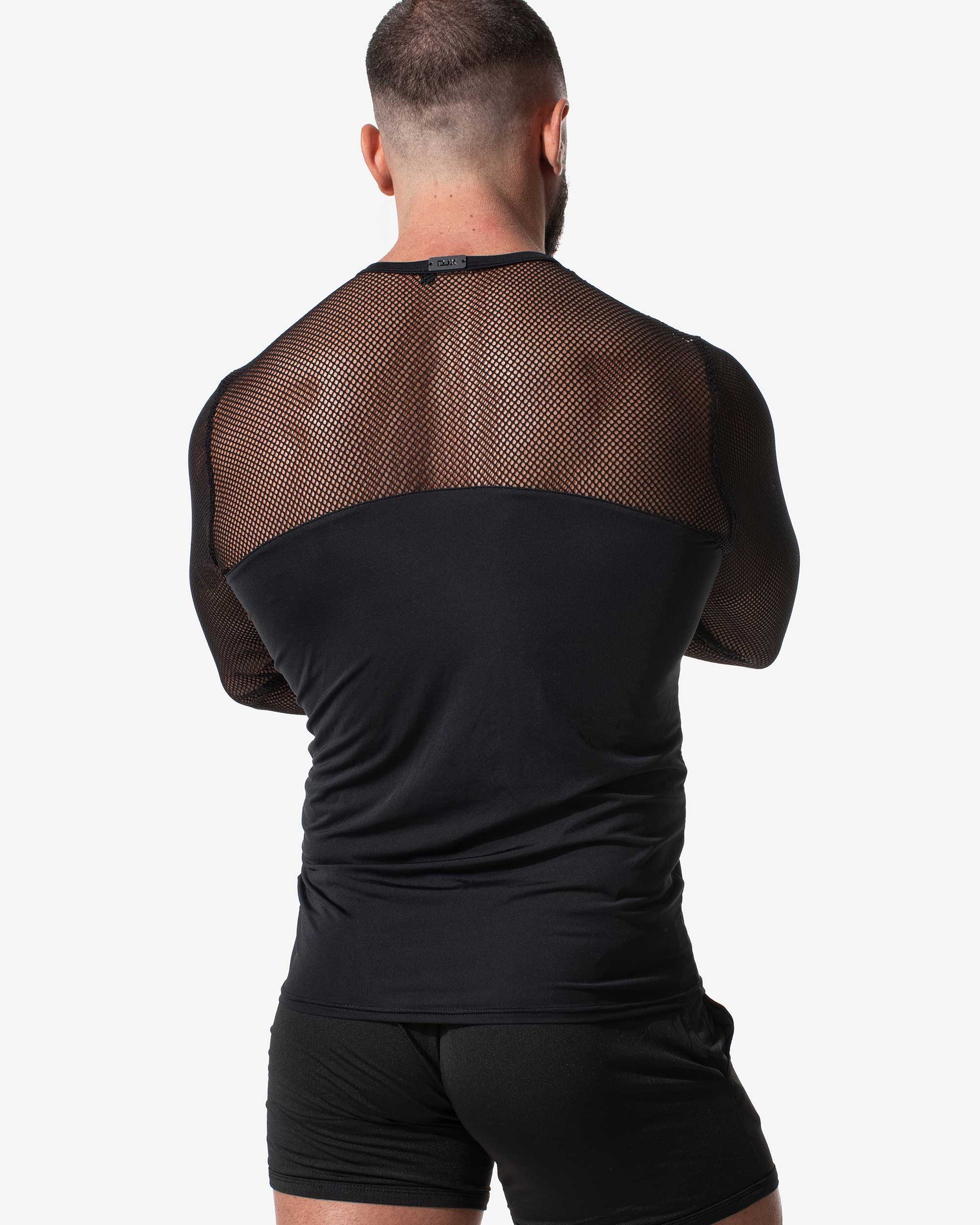 Sleek Mesh Panel Long Sleeve